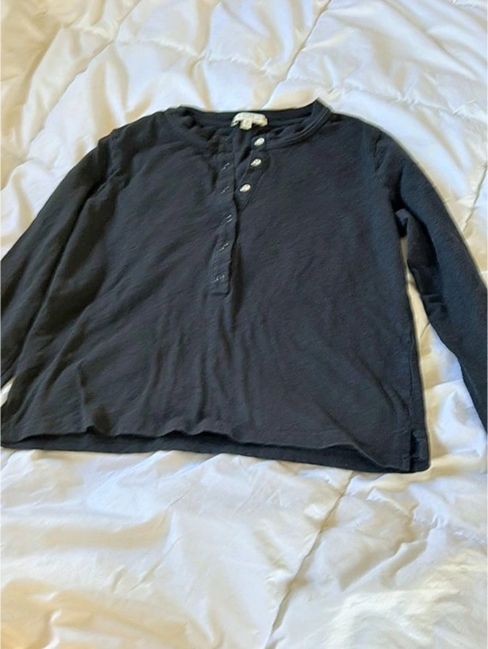 Z Supply Long Sleeve Henley in Black Size XS Like New
